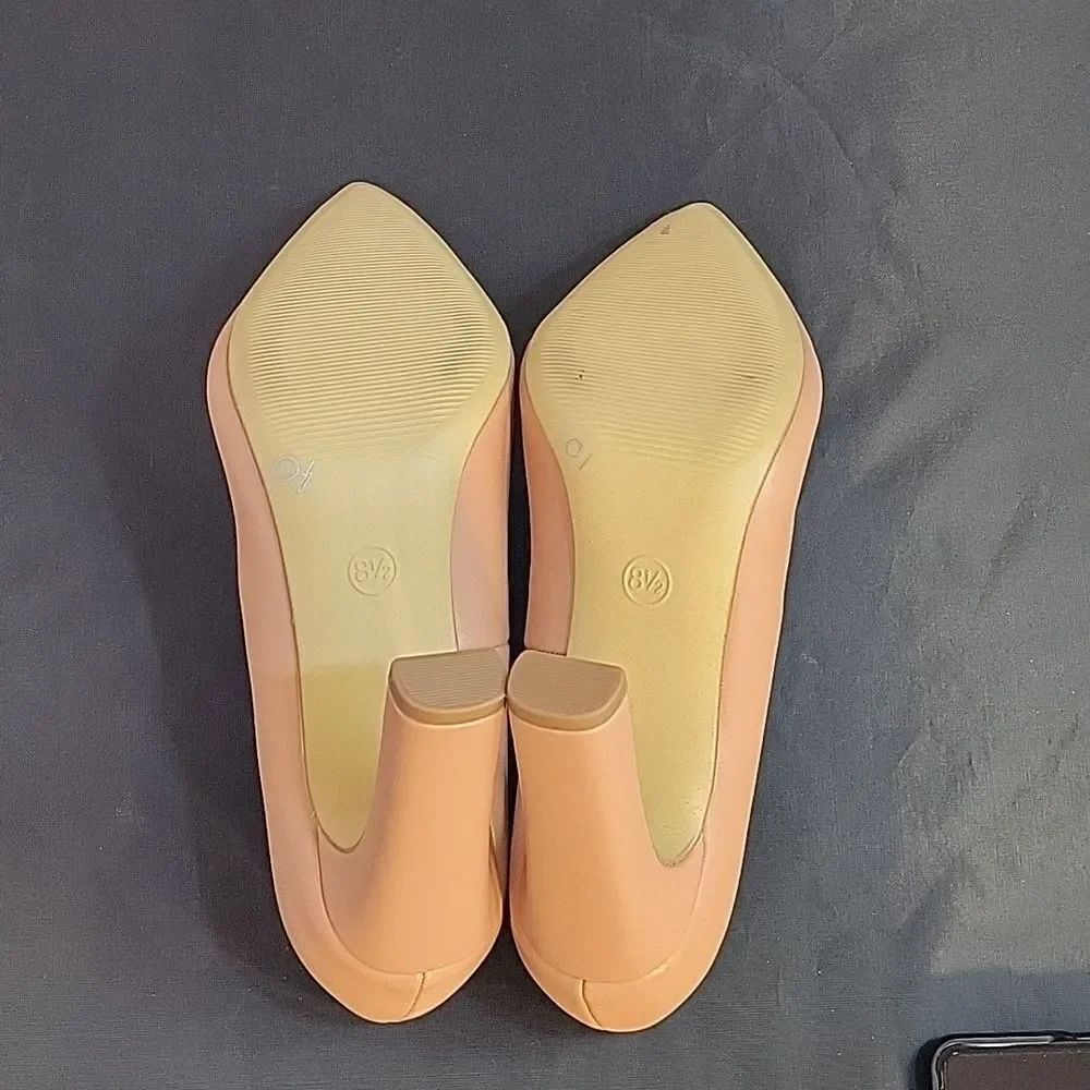 BRAND NEW A.NEW DAY POINTED TOE WOMEN"S SLIP-ON SUE BLOCK HEEL PUMPS - Picture 13 of 16